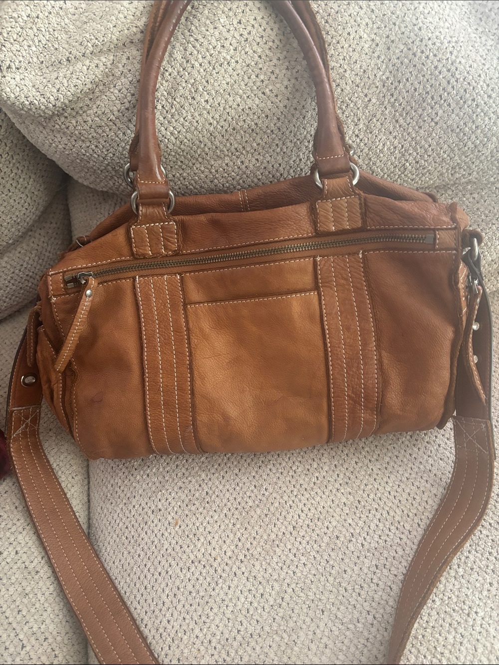 Johnny Was brown soft leather purse or hand bag
